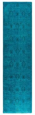 Overton "Contemporary Overdyed Wool Hand Knotted Runner - 2' 5"" x 9' 8"""