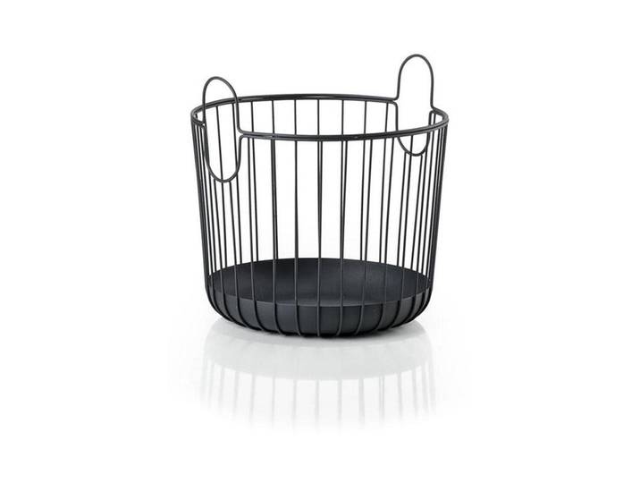 Aufbewahrungskorb ZONE DENMARK Inu Ø 30 cm , schwarz, H:30,5cm Ø:30cm, Eisen, Aufbewahrungsboxen, Aufbewahrungskorb