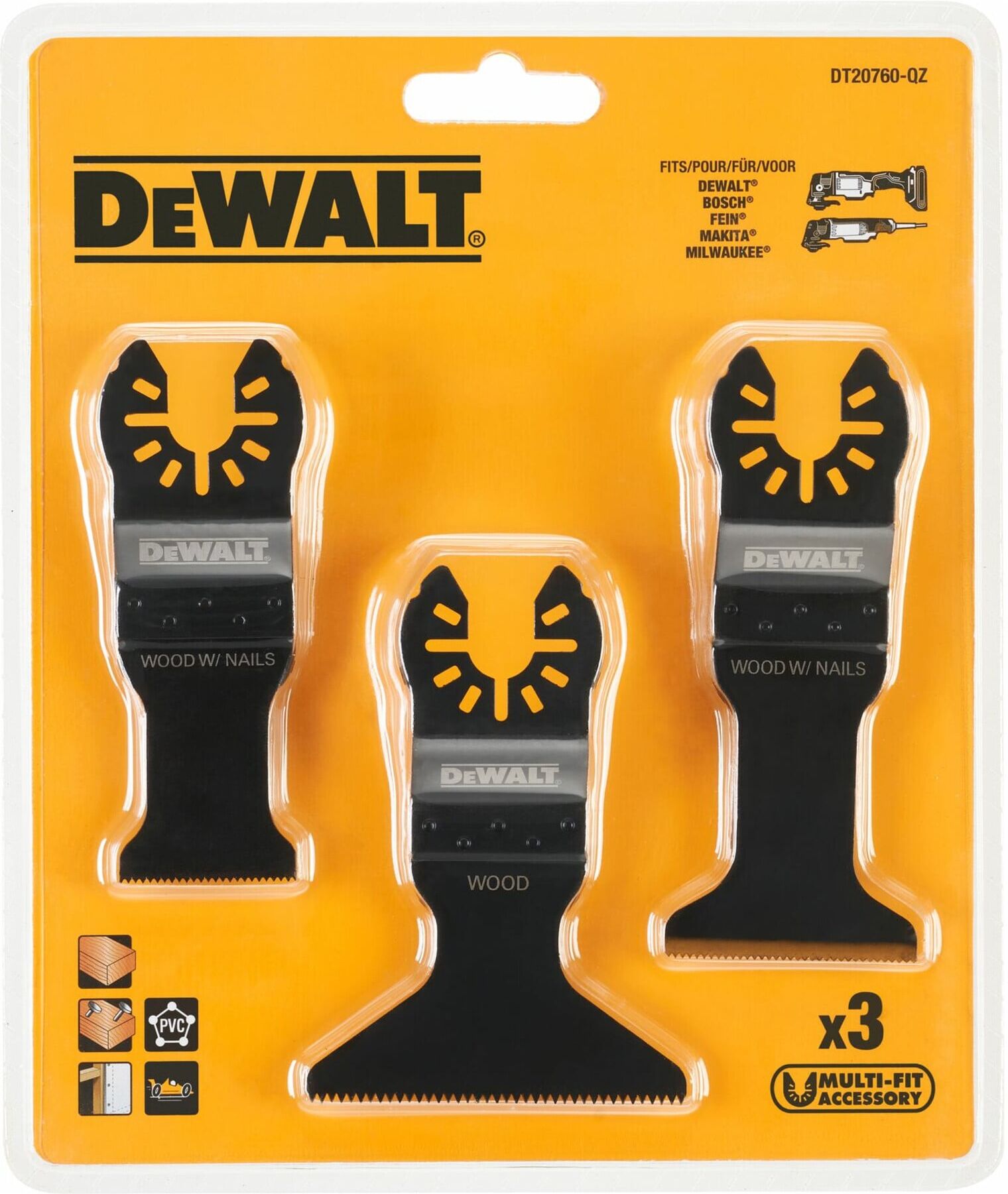 DEWALT Multi-Tool Saegeblatt Set 3-tlg. (DT20760-QZ)