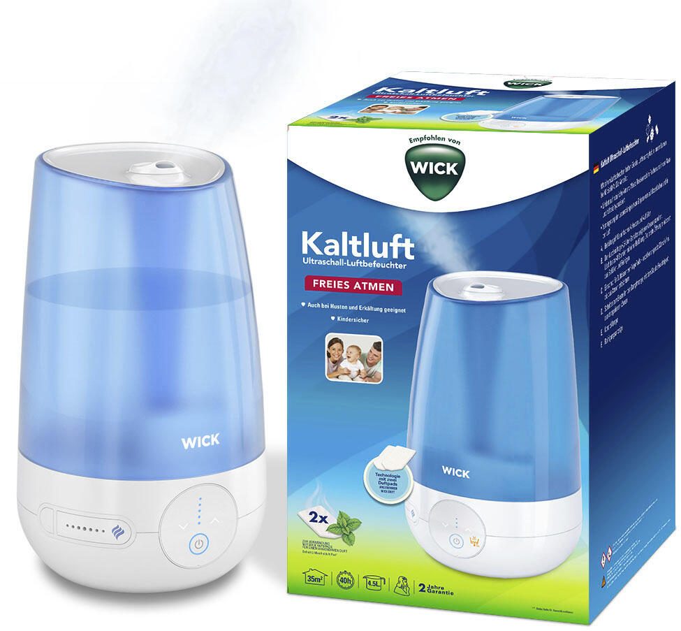 WICK Luftbefeuchter Ultraschall 21 W weiß/blau WUL565E