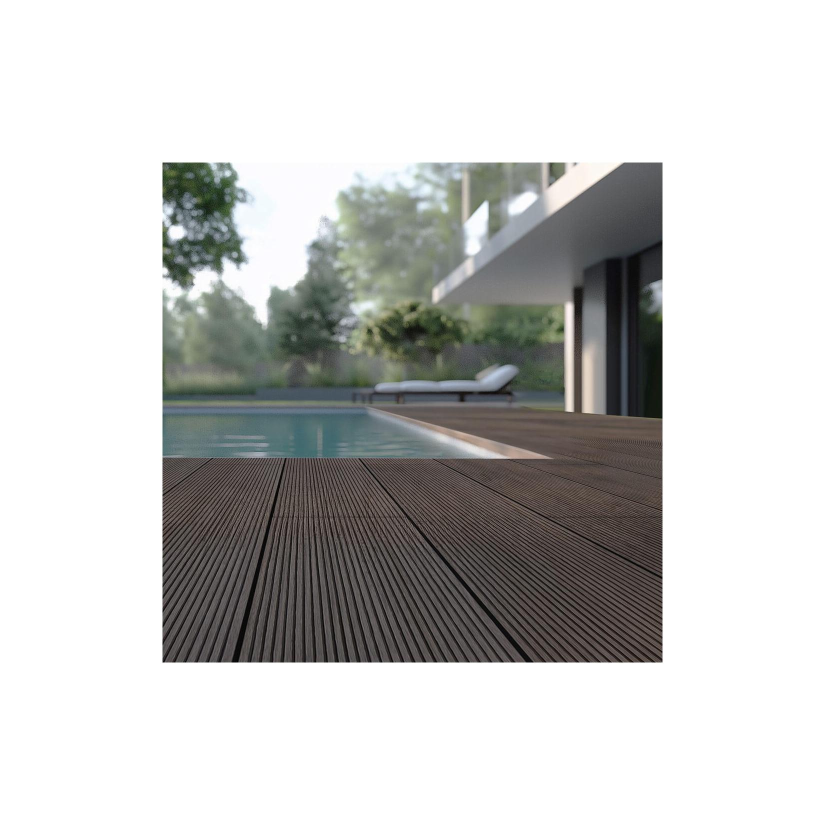 HOME DELUXE WPC Terrassendielen Komplettset (inkl. Unterkonstruktion) SAMANA - Dunkelbraun 20m²