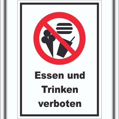 HB-Druck Essen und Trinken verboten Aufkleber A1 (594x841mm)