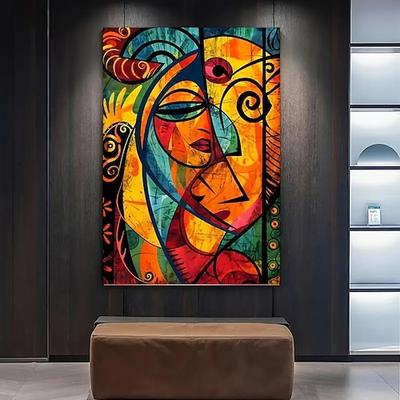 1 Stück moderner Kunstdruck der afrikanischen Popkultur, ungerahmt, gemischte Pigmente, Leinwandmalerei, kein Strom erforderlich, Wanddekoration für Wohnzimmer und Schlafzimmer