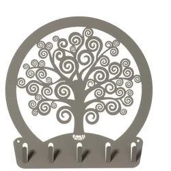 Baum des Lebens - Schlüsselhalter Schlamm, 5 Haken, Stahl - Made in Italy