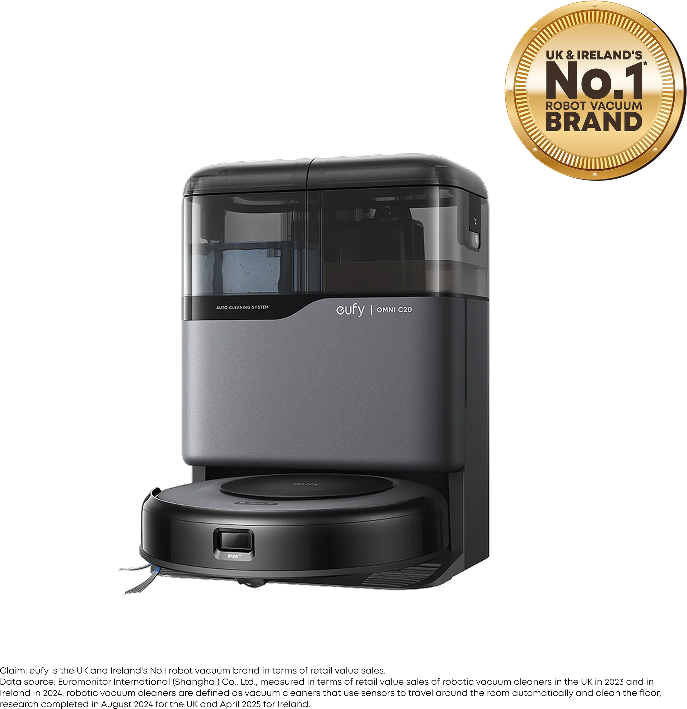 eufy Omni C20 Robot Vacuum with All-in-One Station Black