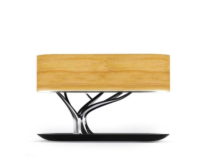 Lampe de chevet avec abat-jour bois