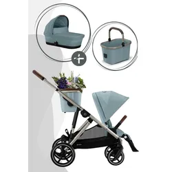 Cybex Gazelle S Kinderwagen inkl. Cot S Babywanne / Kombikinderwagen, Farbe: Moon Black / Black