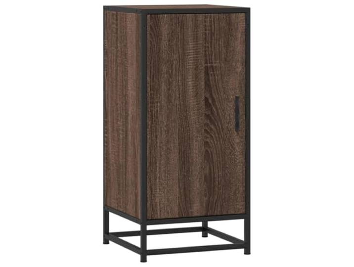 HEFZGDB Stabiles Sideboard mit Aufbewahrungsraum aus Holzwerkstoff und Metall im industriellen Look, Sideboard mit Tür für Essgeschirr Aufbewahrung und Metallgestell in Braun