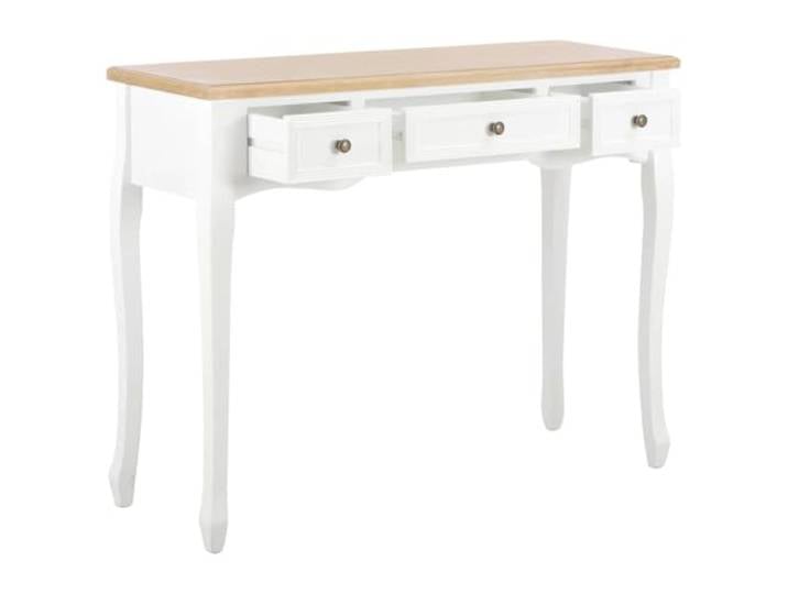 GPUTYGHN Konsolentisch mit 3 Schubladen Weiß MDF Kiefernholz Flur, Wohnzimmer, Esszimmer, Schmuck, Kosmetika, kompaktes Design, weiß lackiertes Finish
