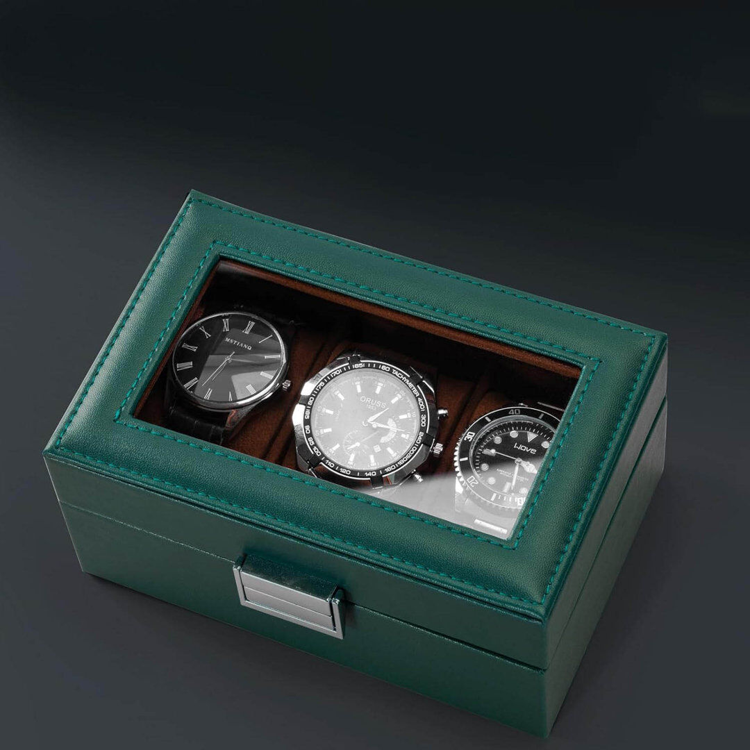Ebern Designs Watch Box Midnightgreen 8cm H X 17cm W X 11cm D