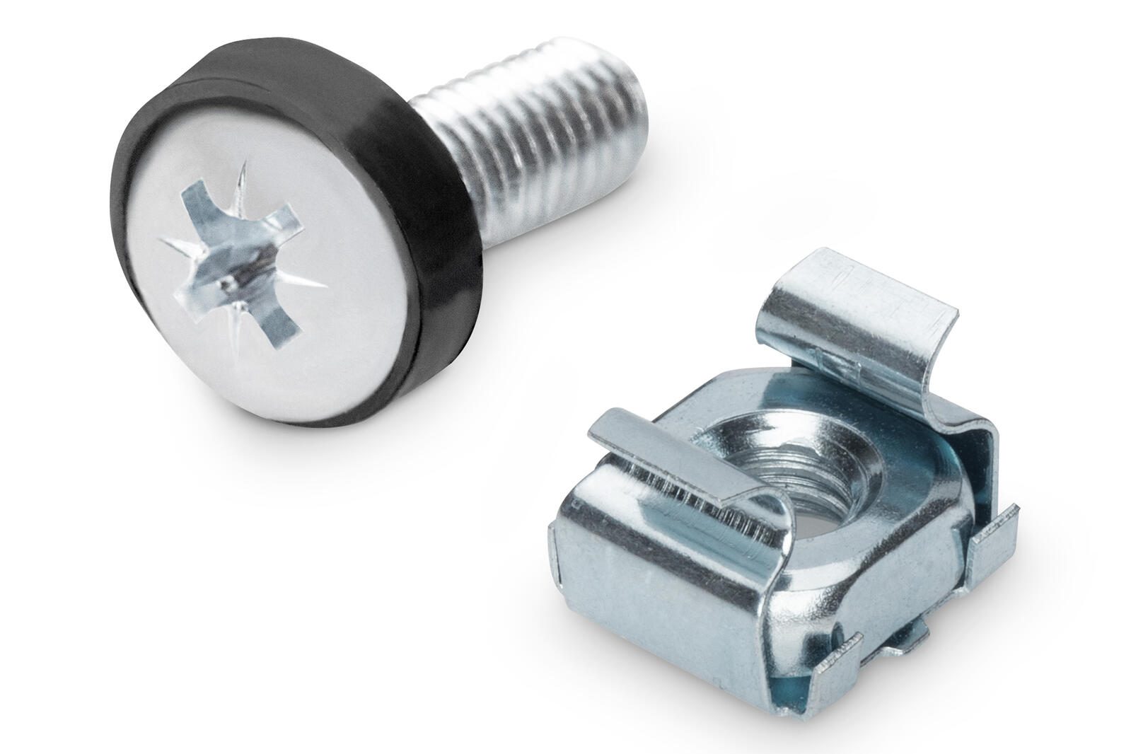 Digitus M6 Installationsschrauben-Set, 50 Stück 50x silberne Schrauben, Muttern u. Scheiben DN-19 SET-S