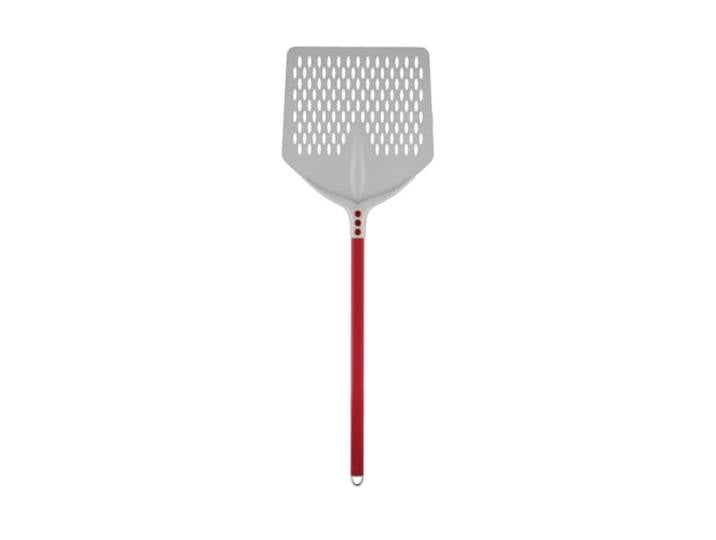 Cerutti inox Pizzaschaufel Quadra perforiert, Linie Tulip 33 x 33 cm mit Griff 60 cm, aus eloxiertem Aluminium, rot, 33x33