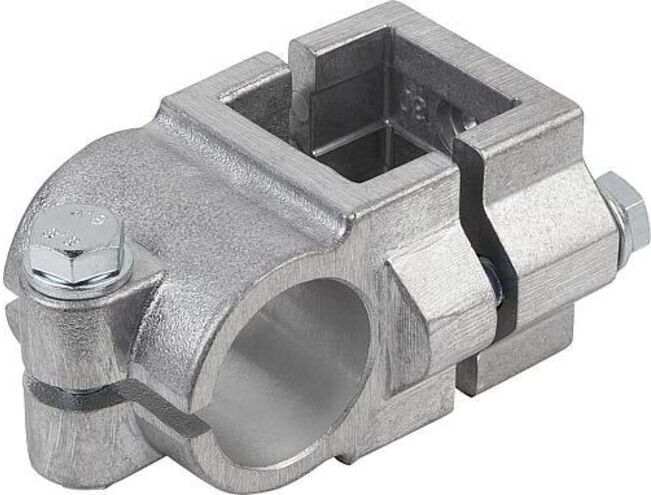 KIPP Connecteur de tube en croix en aluminium pour tubes ronds et carrés Composants en acier (K0474.53030)