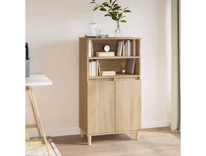 Buffet haut pour salon EVORA Vaisselier Haute Chêne sonoma 60x36x110 cm Bois d'ingénierie&1_1661