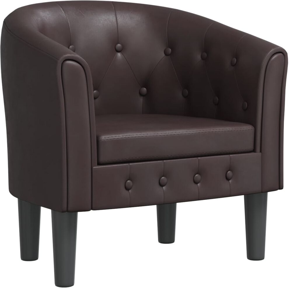 vidaXL Chaise cabriolet marron similicuir