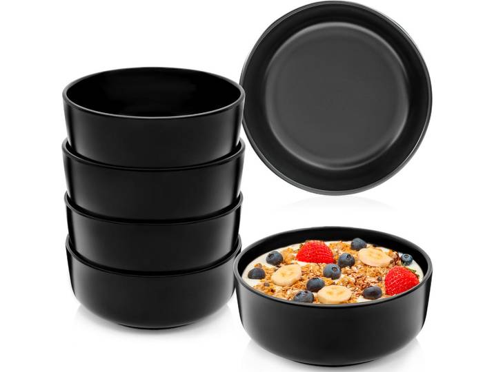 Sänger Schalen SET Madeira - 6 teilig aus Steingut, Schwarz, Keramik, kratzfest, Geschirr, Schalen & Schüsseln, Dessertschalen