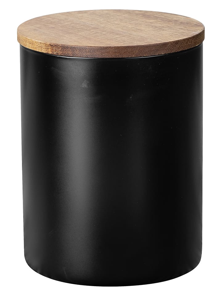 Wenko Aufbewahrungsdose "Mio" in Schwarz/ Hellbraun - (H)14,5 x Ø 11 cm - onesize