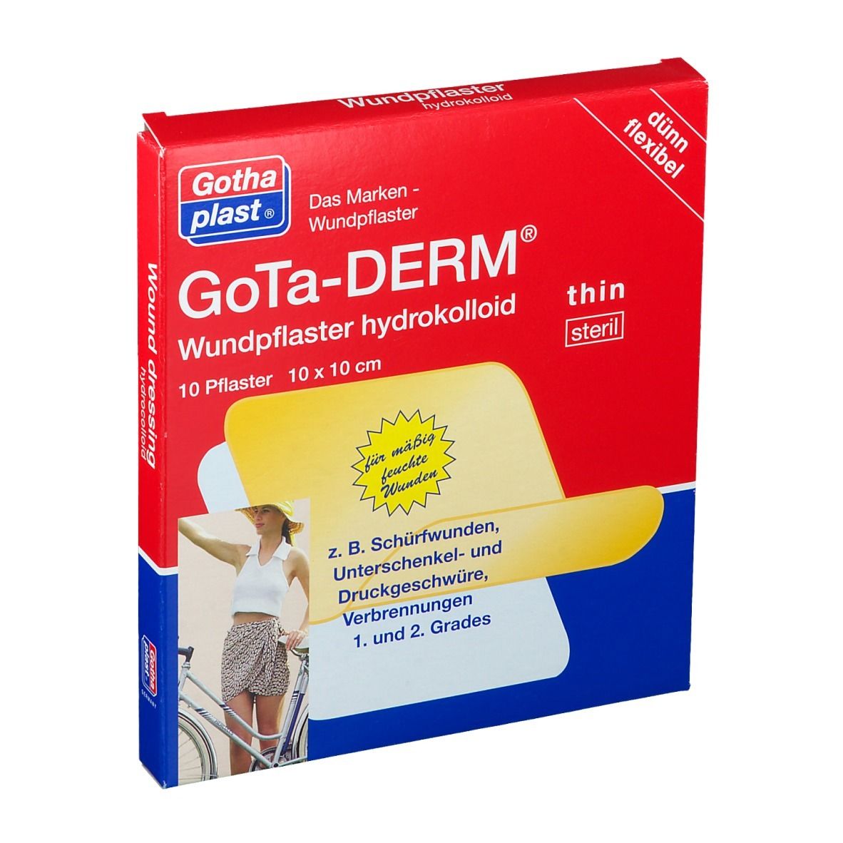 Gota-Derm thin hydrokoll.Wundpfl.steril 10x10 cm 10 St Pflaster