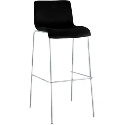CLP Barhocker Hoover Samt 4-Fuß Chrom   Farbe: schwarz