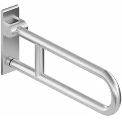 HEWI Mobiler Stützklappgriff, Edelstahl, drehbar, 700 mm Ausladung