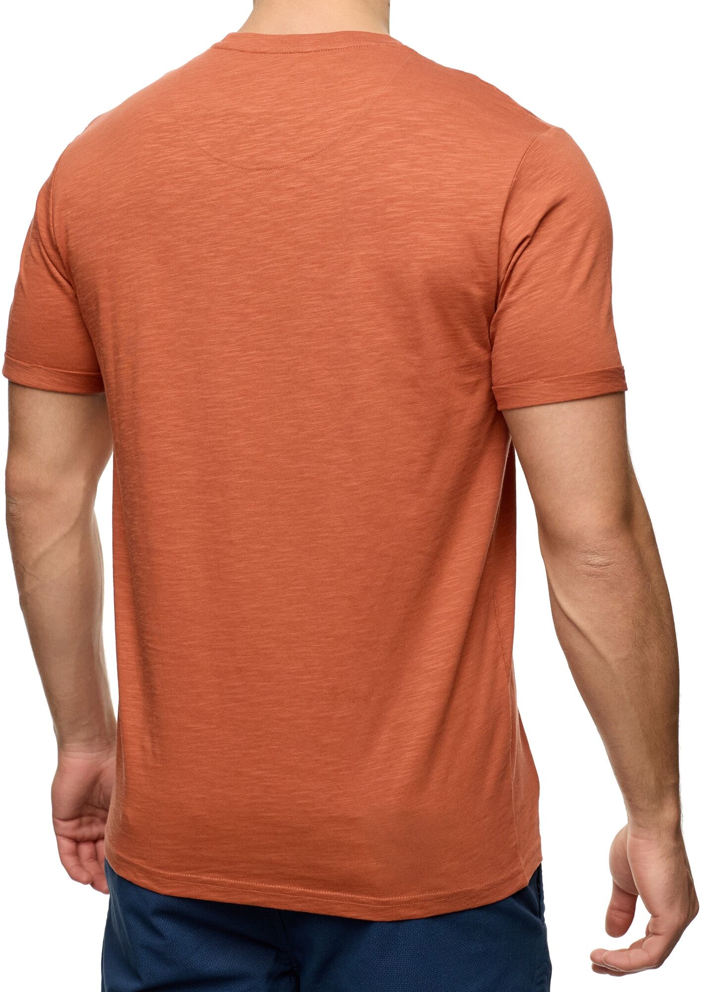 Rundhalsshirt INDICODE "INAndorra", Herren, Gr. XXL, braun (baked clay), Single Jersey, Obermaterial: 100% Baumwolle, unifarben, regular fit hüftlang, Rundhals, Shirts Rundhalsshirt, Baumwolle, regular fit baked clay XXL