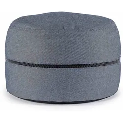 Gartenpouf Gulizar aus wasserabweisendem Olefin-Stoff, modern, rund, blau, mit abnehmbarem Bezug