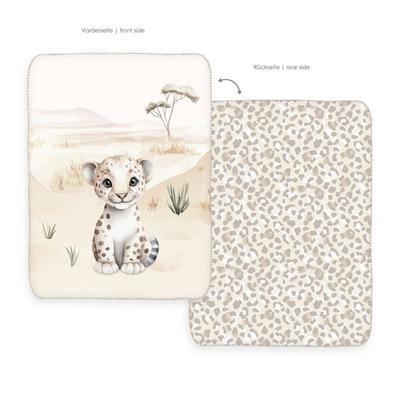 Klaus Hering 1940233014 - babybest® Super Soft-Velvet Decke, Kleiner Leo, 75x100 cm