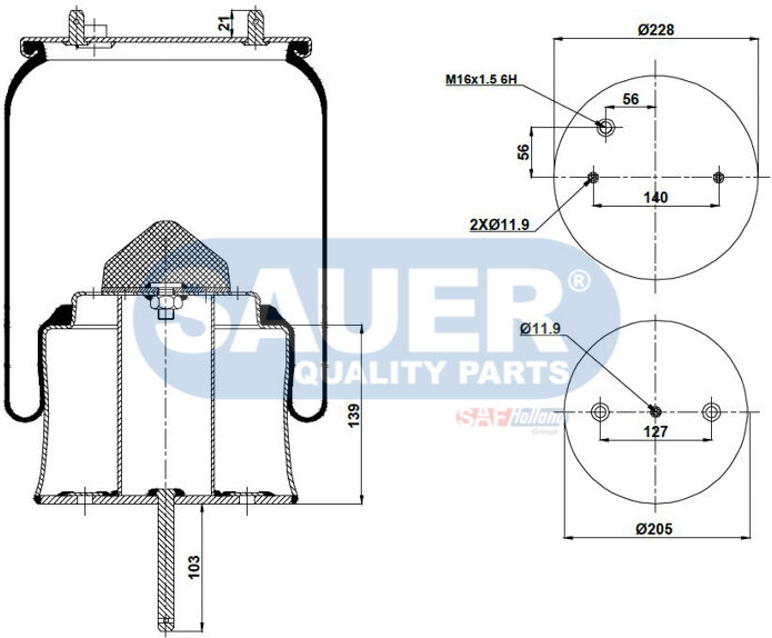 Sauer Quality Parts Federbalg, Luftfederung S2290305301