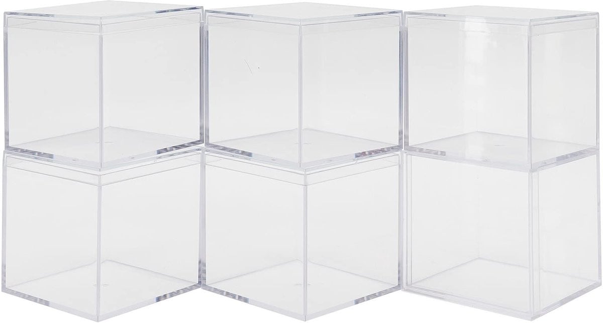 Dailygoods Dailygoody Set van 6 Kleine Transparante Acryl Opbergdozen voor Snoep en Geschenken