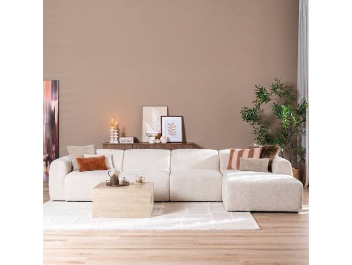 Bronx71 Ecksofa Maine XL Bouclé off white rechts