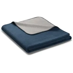 Biederlack Wohndecke Melange-Doubleface marineblau 150x200 cm