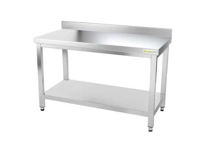 Table de travail en inox 1500 x 800 mm adossée PREMIUM - GOLDINOX