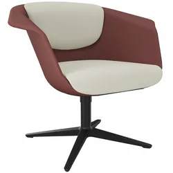 Sedus sweetspot Loungesessel - Era Extend rot (CSE28) / Era Futurist creme (CSE01) / Schwarz (103)
