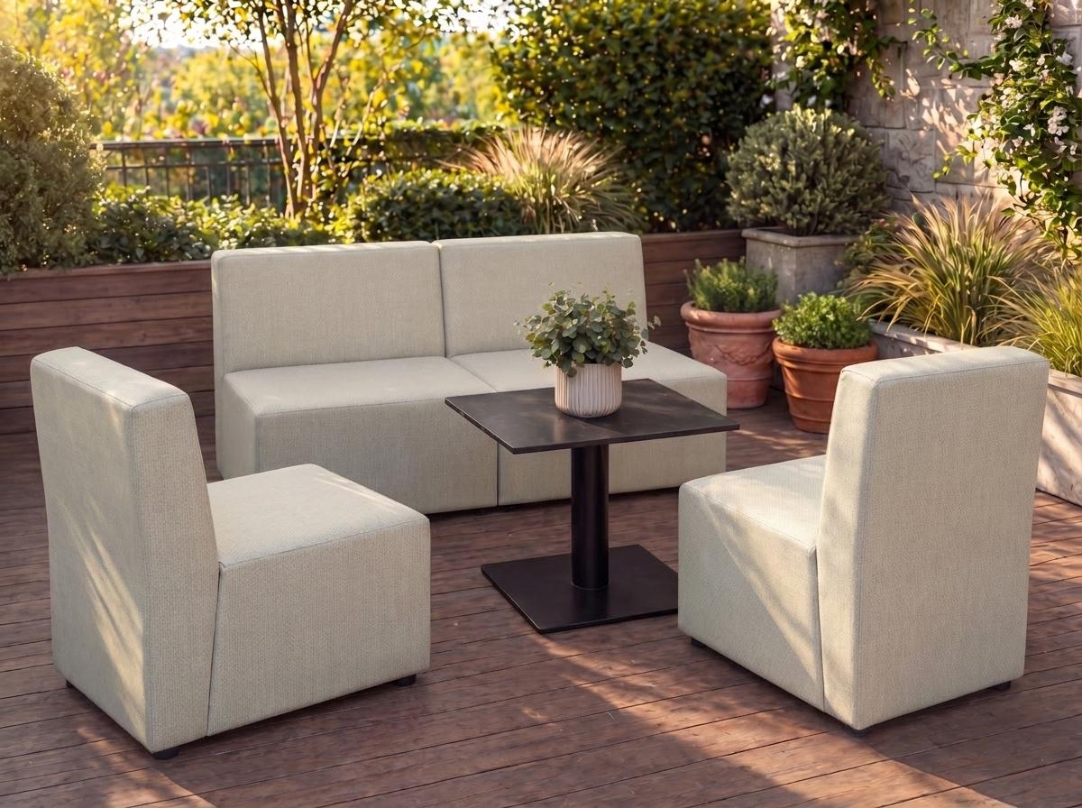 Garten Lounge Set GOLD - Outdoor Möbel Set mit Sofa, Sesseln, UV-beständig und wasserabweisend