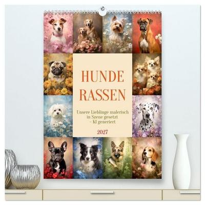 Hunderassen (hochwertiger Premium Wandkalender 2027 DIN A2 hoch), Kunstdruck in Hochglanz