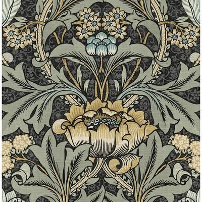 Seabrook Designs Acanthus Floral Pre-Pasted Wallpaper