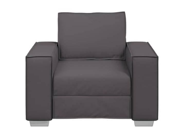 KTHLBRH Sessel Grau Kunstleder 100 cm Metallrahmen, weicher Schaum, modernes Design, Verwendung im Innenbereich