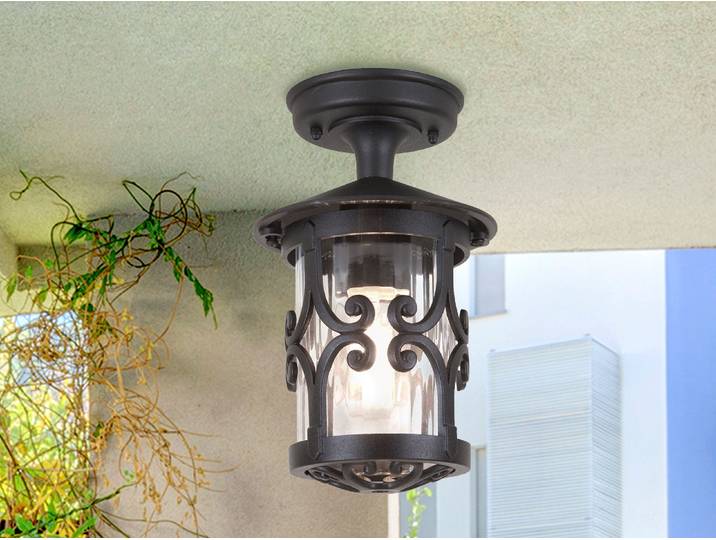 Elstead Hereford Außen-Deckenleuchte E27 26cm Schwarz