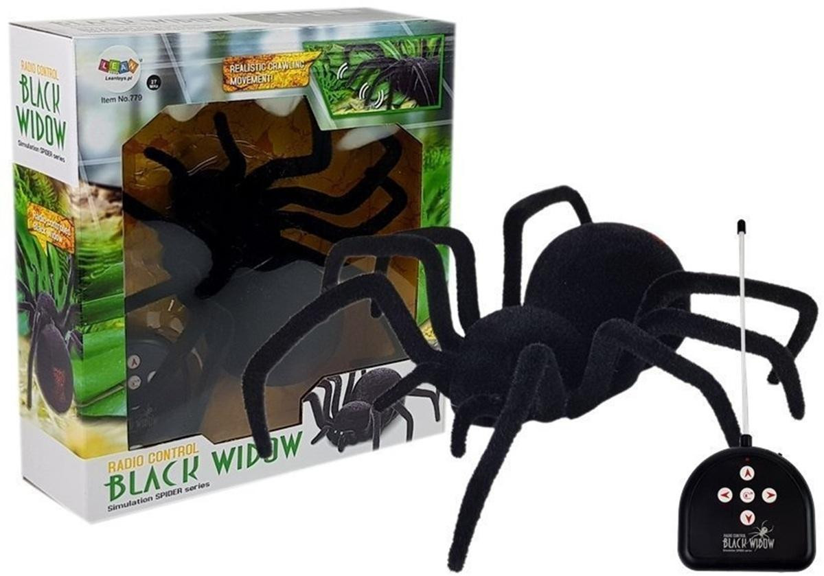 Lean Toys Grote harige spin Black Widow op afstand bestuurbaar