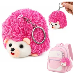 Plüsch-Igel-Maskottchen-Schlüsselanhänger-Ring, Rosa, 9 cm