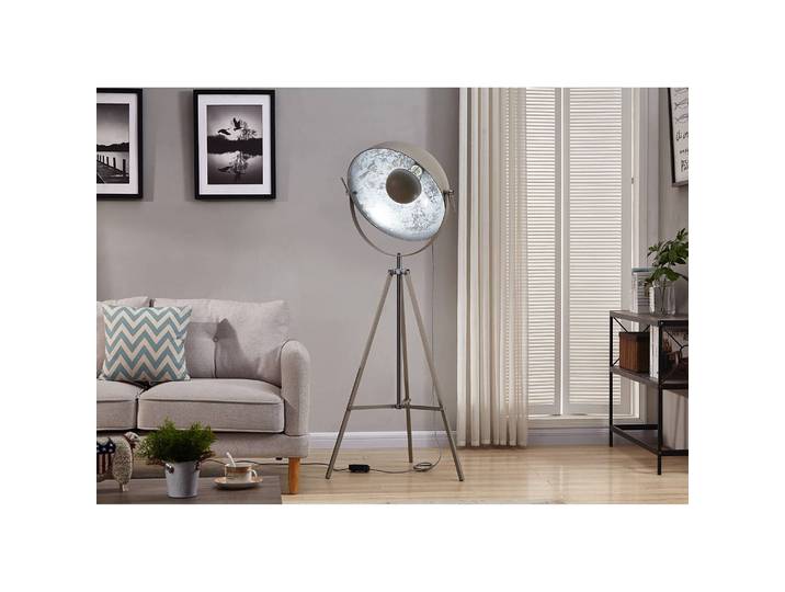 Lampe I 60 x 166 x 60cm Beige/Beige/Gris clair Fer enduit par poudrage E27