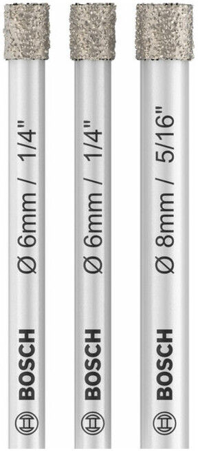 Jeu de forets diamantés BOSCH Expert for Ceramic (6, 6, 8 mm) (2607011626)