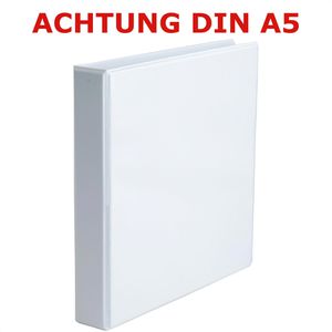Exacompta Präsentationsringbuch 51021E, A5, 2 Ringe, Ø 20mm, aus PP, weiß, 3 Außentaschen