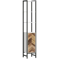 HOMCOM Hoher Badezimmerschrank 3 Regale verstellbarer Einlegeboden 30 x 30 x 170 cm