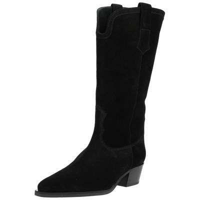 Bikerboots HÖGL "Högl Stiefel Veloursleder", Damen, Gr. 37,5, schwarz, Veloursleder, Schuhe Bikerboots