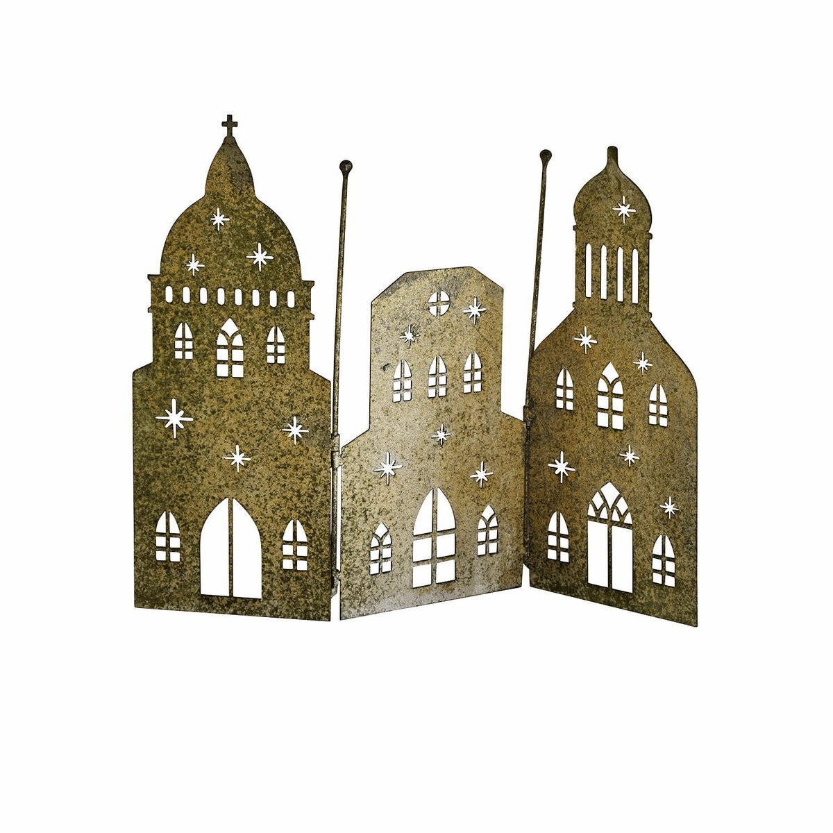 Loberon Decoratieve shutter Roskilde groen/goud