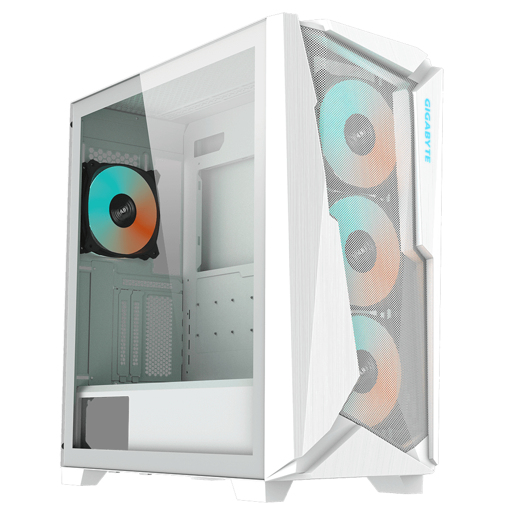 Gigabyte GB-C301GW-TYPE-C-V2 Gaming PC Gehäuse Midi-Tower Weiß Seitenfenster