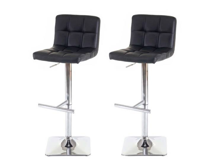PROREGAL® Barhocker 2x Barstuhl gepolstert mit Lehne Sitzhöhe 63-84cm, Material, Farbe