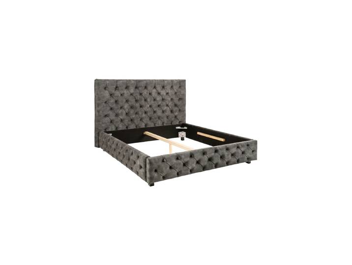 Design Bettrahmen „Paris Chesterfield“, verschiedene Grössen Samt Grau Invicta Interiors