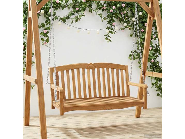 vidaXL Schalen-Schaukelbank 114 x 60 x 60,5 cm Massivholz Teak Natur